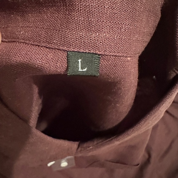 Men's‎ Brown Shirt Size L 30% Linen 70% Rayon - Picture 3 of 12